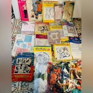 Vintage Embroidery Patterns, Transfers, Kits & Floss-Canibal Transfers